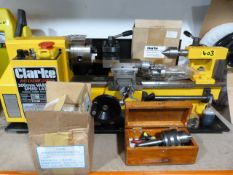 Clarke Metal Worker 300mm Lathe with Chucks, Steadys, etc.