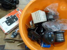 Bucket PIR Lights, Mortice Lock, Box of Taps, etc.