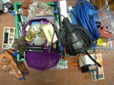 Bask and a Box Containing Midget Hoist, Drill Bit