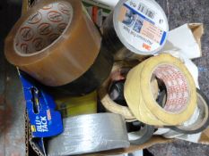 Box of Assorted Tape and Adhesives
