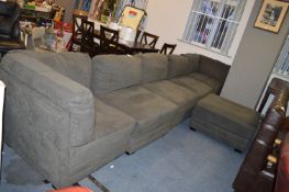 *6pc Grey Fabric Sectional Sofa