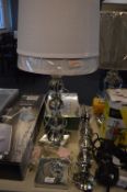*Crystal Table Lamp with Shade 2pk