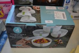 *4pc Porcelain LIdded Bowl Set