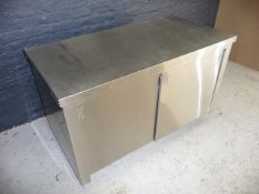 *stainless steel cupboard Stainless steel prep bench with cupboard and sliding doors. 1400 x 700 x