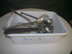 *Container of utensils Container of untensils, 10 items ladles, spatula etc