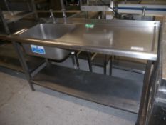 *Stainless sink and Drainer free standing Stainless steel Sink unit Right Hand Drawer 1600 x 600 x