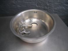 *Bowl Sink insert with taps in good condition 430 diameter / 160 deep