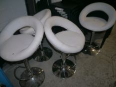* 18x Quality white upholstered stools, various condition
