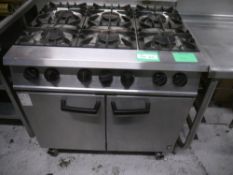 *Falcon dominator 6 ring gas oven range falcon 6 burner gas oven. Ex-local authority, good condition