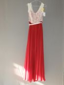 *Size: 12 Dark Red & White Bridesmaid Dress by Des