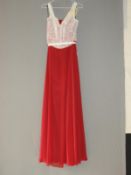 *Size: 16 Dark Red & White Bridesmaid Dress by Des