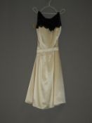*Size: 14 Black & Ivory Bridesmaid Dress by Dessy