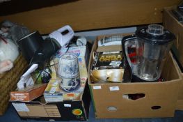 Two Boxes of Household Electricals; Blenders, Heat