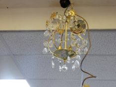 Brass & Crystal Effect Light Fitting