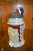 German Stein with Pewter Lid