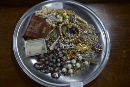Tray Lot of Costume Jewellery etc.