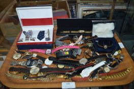 Tray Lot of Wristwatches Including Rotary, etc.