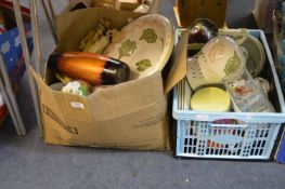 One Box and a Crate of Pottery & Glassware