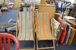 Two Deck Chairs, Windbreak and Sun Loungers etc.