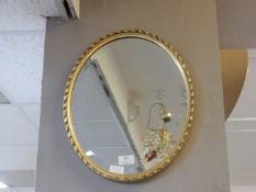 Oval Gilt Framed Bevelled Edge Wall Mirror