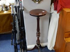 Dark Wood Turned Plant Stand