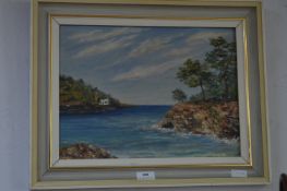 Oil on Board - Mediterranean Seaside Scene