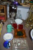 Coloured Glassware, Decanter, Perfume Bottle, Cham