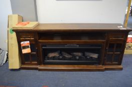 *TV Console and Fireplace