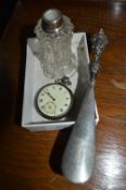 Hallmarked Silver Items Including Pocket Watch, et