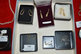 Five Pairs of 9ct Gold Earrings in Original Boxes