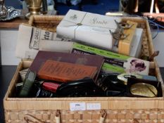 Picnic Basket Containing Vintage Collectibles; Pac