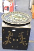 Japanese Lacquered Cabinet and Tray
