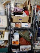 Cage Lot of Assorted Household Goods; Kettles, Vacuum Cleaners, Pictures, etc.