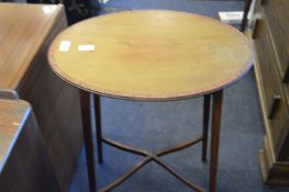 Inlaid Oval Oak & Mahogany Wine Table
