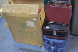 Boxed Antler Vintage Suitcase and Four Vanity Case
