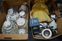 Two Boxes of Household Goods Including Part Dinner