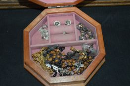 Jewellery Box Containing Vintage Crucifixes, etc.