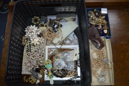 Basket of Vintage Costume Jewellery