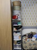 Shoe Rack Containing Boxed Italian Shoes, Hat Boxe