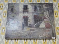 Print of an Italian Cafe Scene