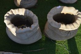 Pair of Garden Planters in the Form of Sacks