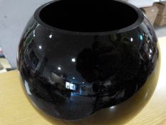 *Black Glass Spherical Bowl