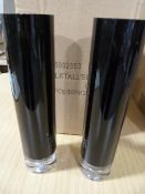 *Pair of 25cm Black Glass Vases