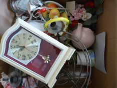 Box of Assorted China, Glassware and Sundries