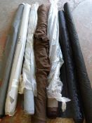 *Seven Part Rolls of Black, Brown and Grey Fabric