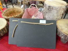 *Slate Blackboards, Log Stands and a Basket