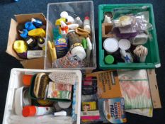Four Boxes of Assorted Cleaning Products, Paint, e