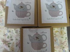 *Three Sass & Belle Garden Birds Teapot for One