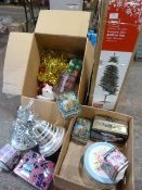 *6ft Christmas Tree, Box of Christmas Decorations,
