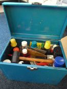 Metal Storage Box with Quantity of Cleaning Produc